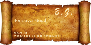 Borsova Gedő névjegykártya